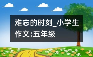 難忘的時刻_小學生作文:五年級