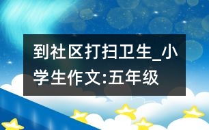 到社區(qū)打掃衛(wèi)生_小學(xué)生作文:五年級