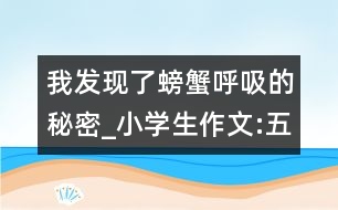 我發(fā)現(xiàn)了螃蟹呼吸的秘密_小學(xué)生作文:五年級(jí)