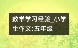 數(shù)學(xué)學(xué)習(xí)經(jīng)驗(yàn)_小學(xué)生作文:五年級