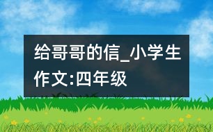 給哥哥的信_小學生作文:四年級