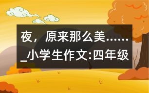 夜，原來(lái)那么美……_小學(xué)生作文:四年級(jí)