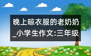 晚上晾衣服的老奶奶_小學生作文:三年級