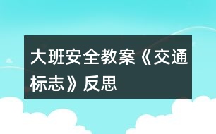 大班安全教案《交通標志》反思