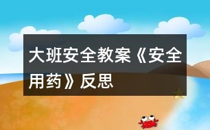 大班安全教案《安全用藥》反思