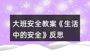 大班安全教案《生活中的安全》反思