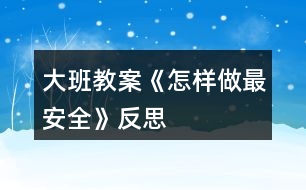 大班教案《怎樣做最安全》反思