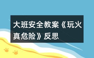 大班安全教案《玩火真危險》反思