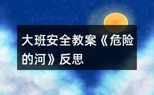 大班安全教案《危險的河》反思