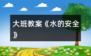 大班教案《水的安全》