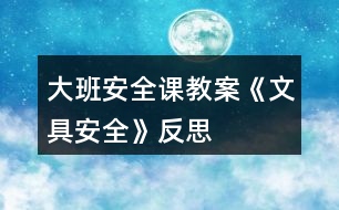 大班安全課教案《文具安全》反思