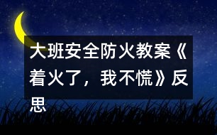 大班安全防火教案《著火了，我不慌》反思