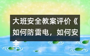 大班安全教案評價《如何防雷電，如何安全用電》反思