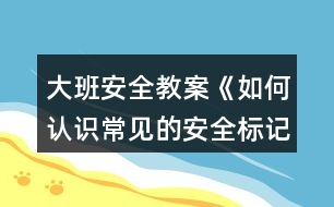 大班安全教案《如何認(rèn)識常見的安全標(biāo)記》反思