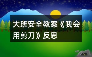 大班安全教案《我會(huì)用剪刀》反思