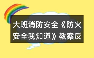 大班消防安全《防火安全我知道》教案反思