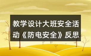 教學(xué)設(shè)計大班安全活動《防電安全》反思