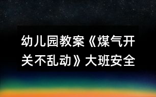 幼兒園教案《煤氣開關不亂動》大班安全活動