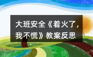 大班安全《著火了，我不慌》教案反思