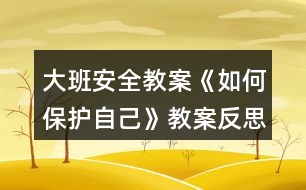 大班安全教案《如何保護(hù)自己》教案反思