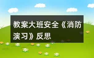 教案大班安全《消防演習》反思