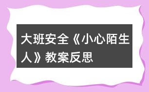 大班安全《小心陌生人》教案反思