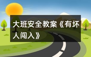 大班安全教案《有壞人闖入》