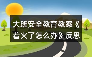 大班安全教育教案《著火了怎么辦》反思