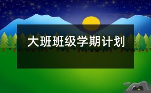 大班班級學(xué)期計劃