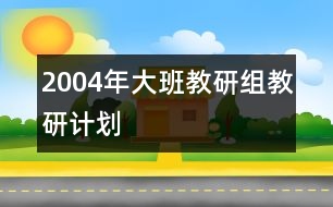 2004年大班教研組教研計(jì)劃