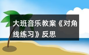 大班音樂教案《對角線練習》反思