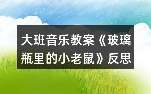 大班音樂教案《玻璃瓶里的小老鼠》反思