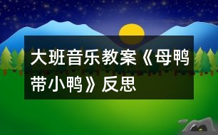 大班音樂教案《母鴨帶小鴨》反思