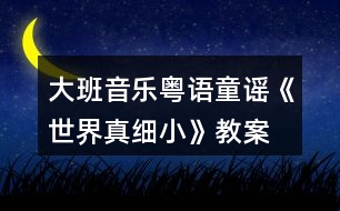 大班音樂(lè)粵語(yǔ)童謠《世界真細(xì)小》教案