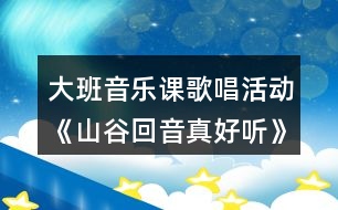 大班音樂課歌唱活動《山谷回音真好聽》教案反思