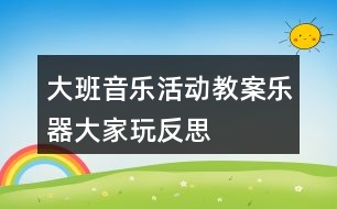 大班音樂活動教案樂器大家玩反思