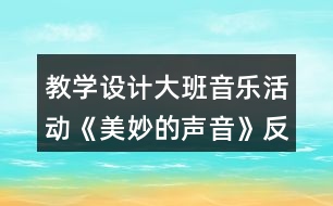 教學(xué)設(shè)計(jì)大班音樂(lè)活動(dòng)《美妙的聲音》反思