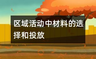 區(qū)域活動(dòng)中材料的選擇和投放