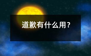 道歉有什么用？