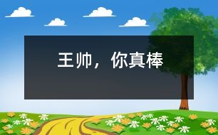 王帥，你真棒