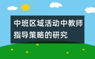 中班區(qū)域活動(dòng)中教師指導(dǎo)策略的研究