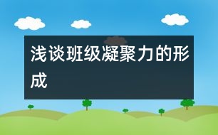 淺談班級(jí)凝聚力的形成