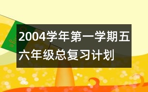 2004學(xué)年第一學(xué)期五六年級總復(fù)習(xí)計(jì)劃