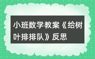 小班數(shù)學(xué)教案《給樹葉排排隊》反思