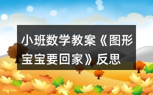 小班數(shù)學教案《圖形寶寶要回家》反思