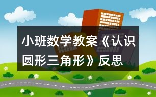 小班數(shù)學(xué)教案《認(rèn)識(shí)圓形、三角形》反思