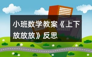 小班數(shù)學(xué)教案《上下放放放》反思