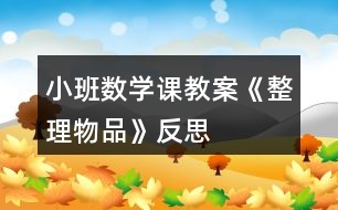 小班數(shù)學課教案《整理物品》反思