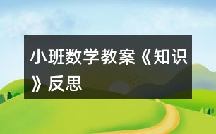 小班數(shù)學(xué)教案《知識(shí)》反思