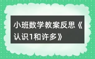 小班數(shù)學(xué)教案反思《認(rèn)識(shí)1和許多》